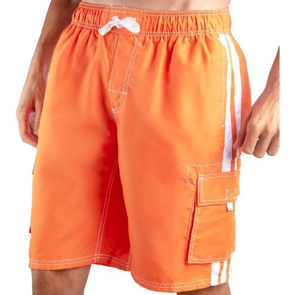 NWT Kanu Surf Men's Barracuda Swim Trunks - Color Orange‎ - Size M